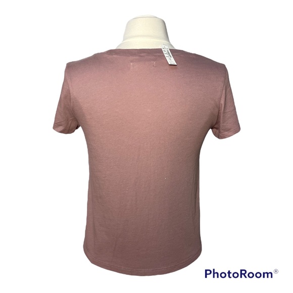 NWT Madewell softfade cotton V-neck tee - fig color Size XS - Picture 3 of 7